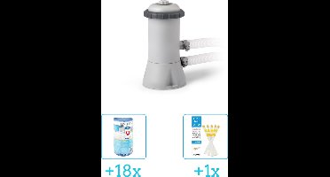 Intex 28604GS Filterpomp - 2.271 liter per uur inclusief Intex Filter Cardridge - Type A (18 stuks) & WAYS Testrips (1 stuks)