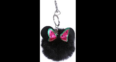 Minnie Mouse DISNEY - Zwarte, pluizige sleutelhanger