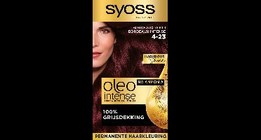 Syoss Oleo Intense 4-23 Haarverf - Bordeaux Rood - Permanente Haarkleuring - Ammoniakvrij - Met Voedende Oliën - 100% Grijsdekking - Langdurige Kleur - 1 stuk