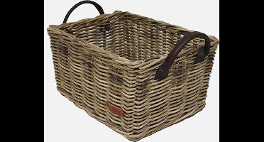 WICKED kratmand - Grijs - met leren hengsels - 40L