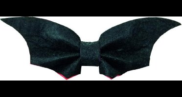 Vampier vlinder strikje (12,5x5,5cm) - Zwart - vleermuis - halloween