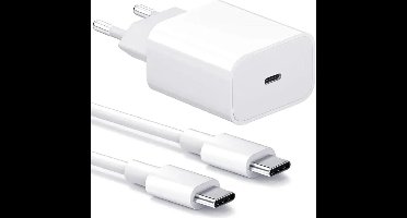 Vastiq Power® Snellader USB-C Oplader Set 1m – USB-C Kabel + Adapter – Power Delivery – Geschikt voor USB-C Smartphones & Tablets