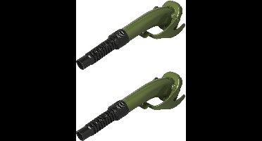 Set van 2x stuks flexibele metalen legergroene schenktuit voor jerrycan 24 cm