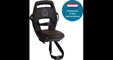 Qibbel Achterzitje Junior 6+ Voetsteun + Gordel Zwart/bruin