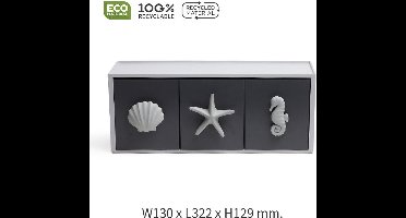 Qualy - Ladekast 1 Rack (3 Lade) “Ocean Drawer Rack (3 Drawers)” W137 × L322 × H129 mm