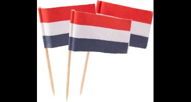 Cocktailprikkers/prikkertjes - vlag Nederland - 200x stuks - 13 cm - Holland supporters