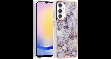 TPU Back Cover hoesje - Marble Grijs - Geschikt voor: Samsung Galaxy A15