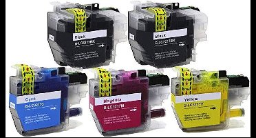 Inktcartridges Geschikt voor Brother LC3217XL | Multipack van 5 stuks Geschikt voor Brother MFC-J5330 DW - J5730DW - J5930DW - J6530DW - J6535DW - J6930DW - J6935DW