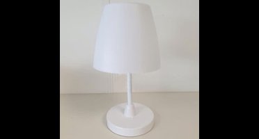 H&S Collection Tafellamp LED oplaadbaar 13x30 cm wit