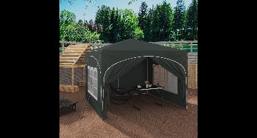LiMa® - Opvouwbaar tuinhuisje met 4 zijwanden - Partytent waterafstotend UV bescherming - Afmeting 3mx3m - In hoogte verstelbaar- Groen
