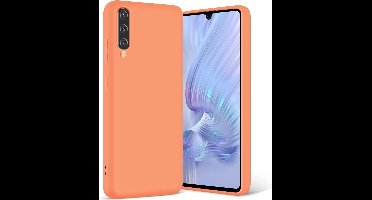 Hoesje Geschikt Voor Samsung Galaxy A30S Hoesje - Fluweelzachte Microvezel Siliconen Back Cover – Koraal