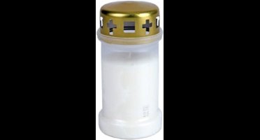 2x Bolsius Herdenkingslicht det Deksel Crème/Goud