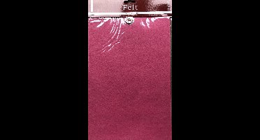 Synthetisch Vilt 2 PAKJES a 5 STUKS 1 mm. 20x30cm - Donker roze - Knutselen - Creatieve hobby - Knippen en plakken - Kaarten maken - DIY-