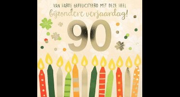 Depesche - Pop up muziekkaart met licht en de tekst "90 - Van harte gefeliciteerd met deze ..." - mot. 013