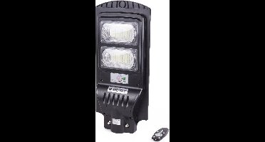 LED LAMP - LANTAARN - SOLAR + LIGHT SENSOR - IP65 - ZWART - 96 LEDS - AFSTANDSBEDIENIG - DIMBAAR