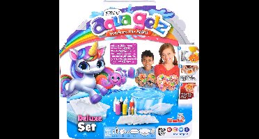 Aqua Gelz Deluxe Set -De set bevat 9 flesjes kleurgel met basiskleuren, glitterkleuren en kleuren met glow-in-the-dark-effect, een schaaltje, 6 vormpjes en 6x watertoevoeging - Hobbypakket