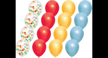 Haza Ballonnen - multi kleuren mix verjaardag/thema feest - 18x stuks