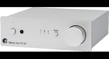 Pro-Ject Stereo Box S3 BT Versterker Bluetooth 2x50W - Draadloze Muziekstreaming - Krachtige Geluidsweergave - Eenvoudige Connectiviteit - Zilver