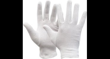 Majestic Handschoen Interlock wit 100% katoen maat 8 (set 12 paar)