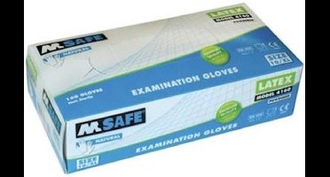 M-Safe latex onderzoekshandschoenen 4160 naturel