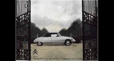 metalen wandbord Citroën DS19 cabriolet 1964 15x21 cm