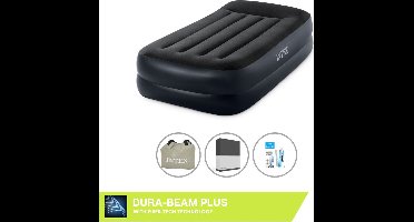 Intex Luchtbed - 1-Persoons - 99 x 191 x 42 cm - Blauw - Inclusief pomp - Hoeslaken en Reparatieset