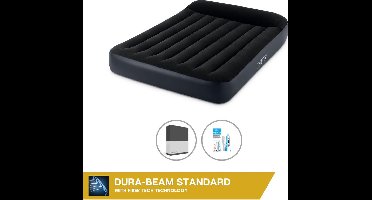 Intex Luchtbed - Twijfelaar - 137 x 191 x 25 cm - Blauw - Inclusief pomp - Hoeslaken en Reparatieset