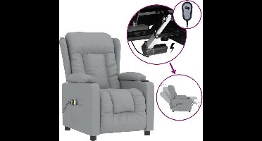 vidaXL - Massagestoel - elektrisch - stof - lichtgrijs