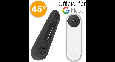 Made For Google Nest - 45° Hoekbeugel wig voor slimme camera deurbel // Zwart Kunststof // Inclusief schroeven