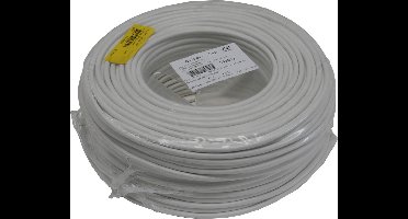 Benson Stroomkabel - Rond - 2 aders - 1 mm² - 100 meter - Wit