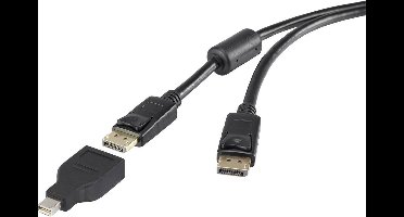 Renkforce Mini-displayport / DisplayPort Adapterkabel Mini DisplayPort stekker, DisplayPort stekker 1.80 m Zwart Vergul