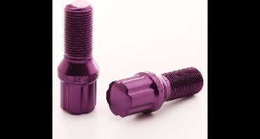 Japan Racing JB1 Wielbouten - M12x1,25 / M12x1.25 - Paars - Set van 20 + adaptersleutel