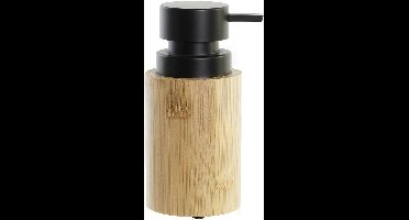 Items - Zeeppompje/Dispenser - bamboe/rvs - hout/zwart - 16 cm