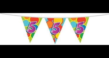 Haza Vlaggetjes - 5 jaar - leeftijd verjaardag - plastic - 10 meter