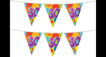 Haza Vlaggetjes 30 jaar - leeftijd verjaardag - 2x stuks - plastic 10m
