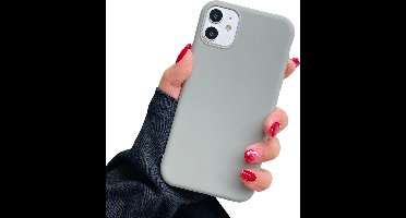 Soft Touch Hoesje - Geschikt voor Apple iPhone 11 - Grijs - Stevig Shockproof TPU Materiaal - Zachte Coating - Siliconen Feel Case - Back Cover