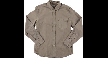 Mustang Clemens overhemd Canvas Wash beige/bruin maat M