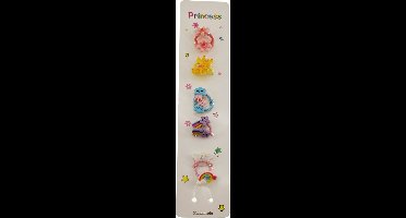 Princess 5x 2 haar elastiekjes op kaart - fantasy