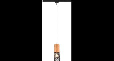 LED Railverlichting - Hanglamp - DUOLINE - 2 Fase - E27 Fitting - Rond - Mat Zwart - Aluminium