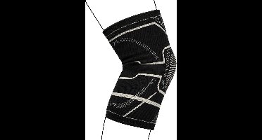 Avento Knie Compressie Bandage - Zwart/Zilvergrijs - L/XL