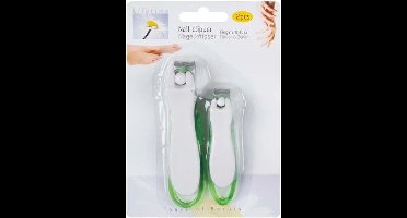 Lifetime nagelknipset - 2 stuks - groot en klein -Groen/Wit