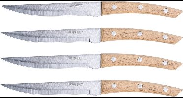 Homey's Bokträ steakmessenset - 11cm - glad - RVS/beukenhout