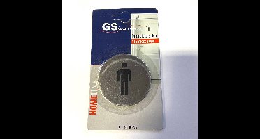 Deurschild - Zelfklevend rvs - Toilet aanduiding - Man