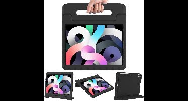iPad Air 2022 hoes kinderen Zwart - iPad Air 4 10.9 kinderen Hoes - ipad 5th generatie hoesjes Kidsproof Backcover met handvat - Ntech