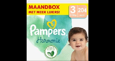 Pampers Harmonie Luiers - Maat 3 (6-10kg) - 204 Luiers - Maandbox