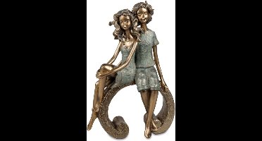 Beeld - Liefde - 33x22x10cm - Polyresin - Kinderen - Goud - Bronz - Kunst