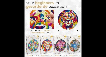 Puzzel 1000 stukjes volwassenen 4pcs - Verschillende Ronde puzzels - Diameter 68 CM - Legpuzzel - Legpuzzels 1000 stukjes volwassenen