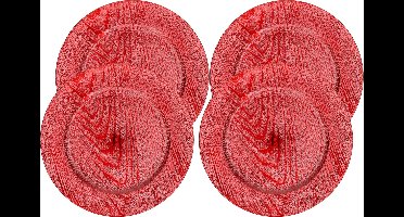 8x Stuks diner onderbord - rood - kunststof - 33 cm