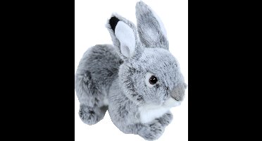 Boony 'Natural Decoration' - Liggend Pluche Konijn - Kleur: Grijs - 25 cm