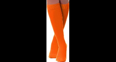 Partychimp Kniekousen Dames Carnaval Carnavalskleding Dames Carnaval Accessoires Verkleedkleren Volwassenen WK Voetbal EK Voetbal 2024 Holland - Neon Oranje - Katoen/Polyamide/Elastaan - One-Size